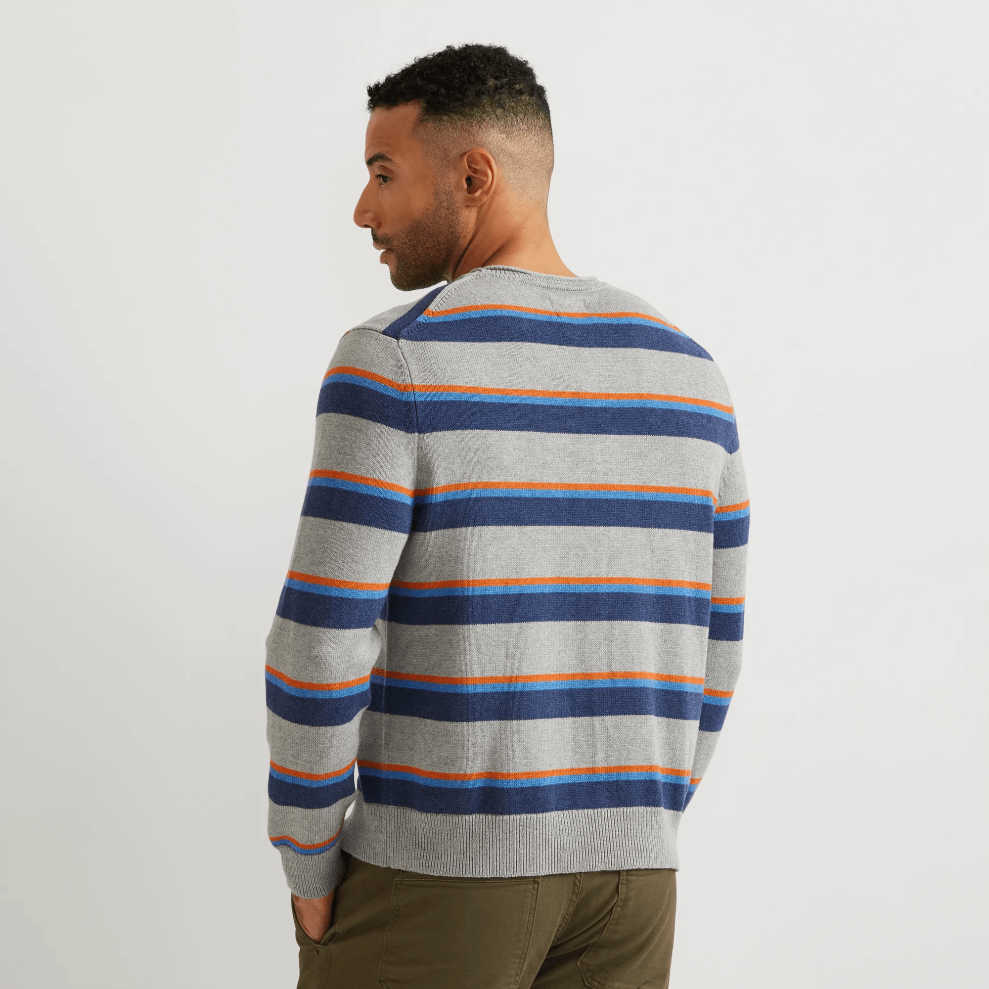 Men's Signature Roll Neck Sweater - Stripe - Image 2