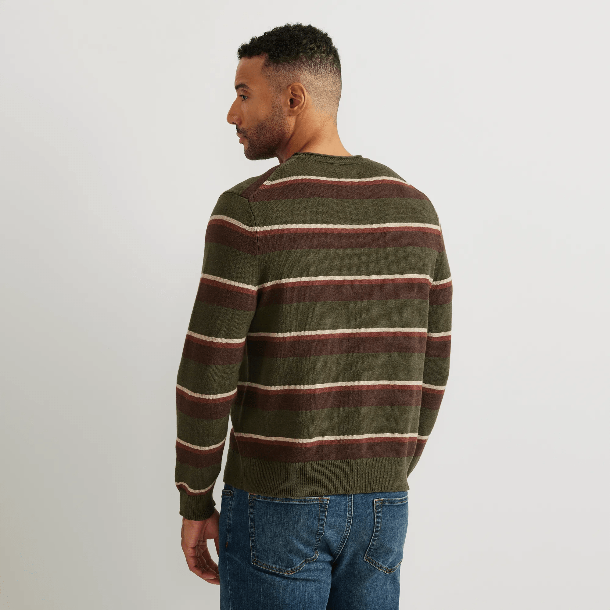 Men's Signature Roll Neck Sweater - Stripe - Image 2