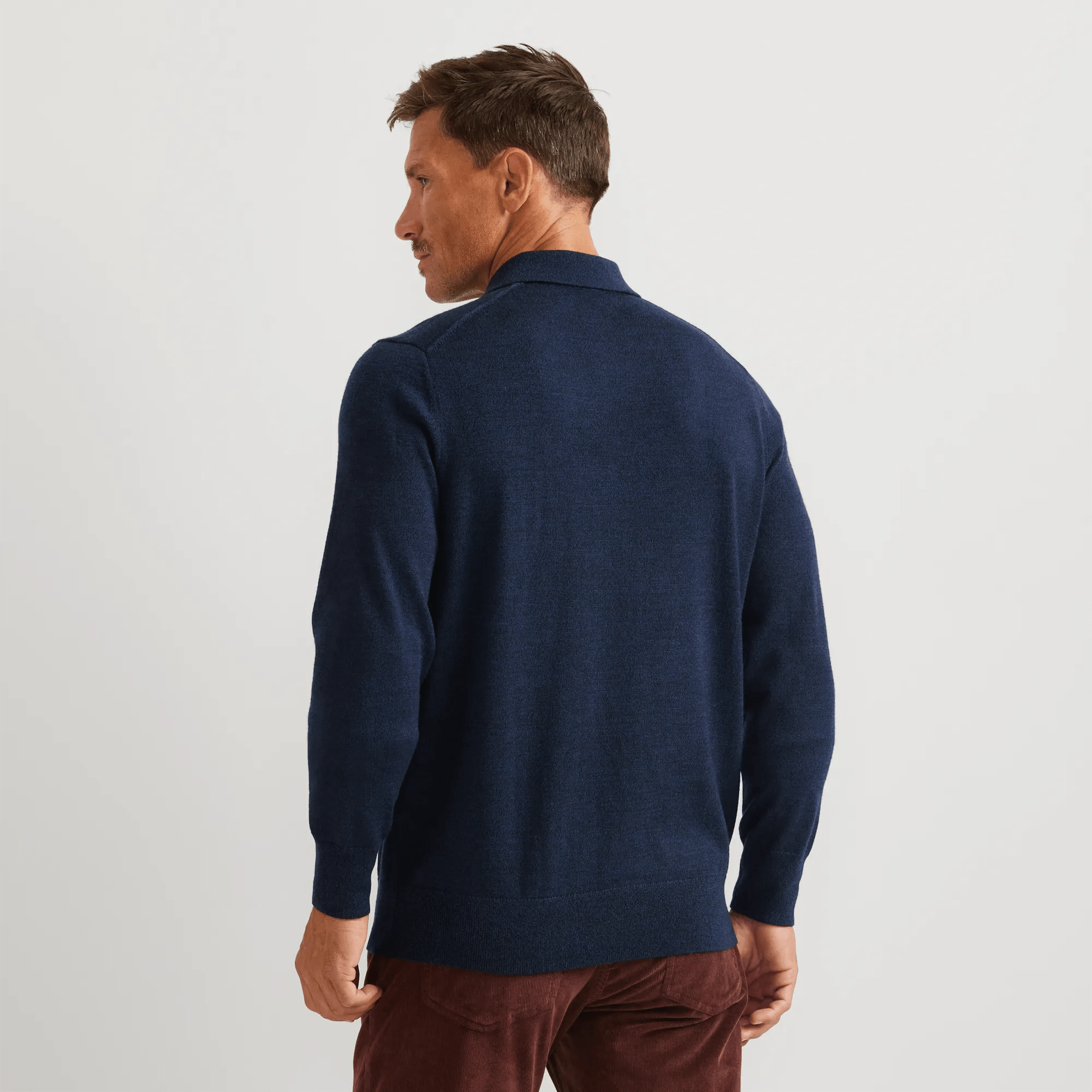Men's Signature Merino Wool Polo Sweater - Image 2