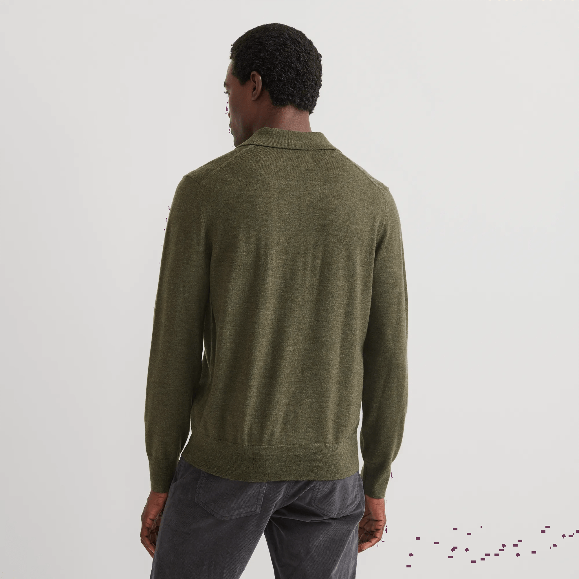 Men's Signature Merino Wool Polo Sweater - Image 2