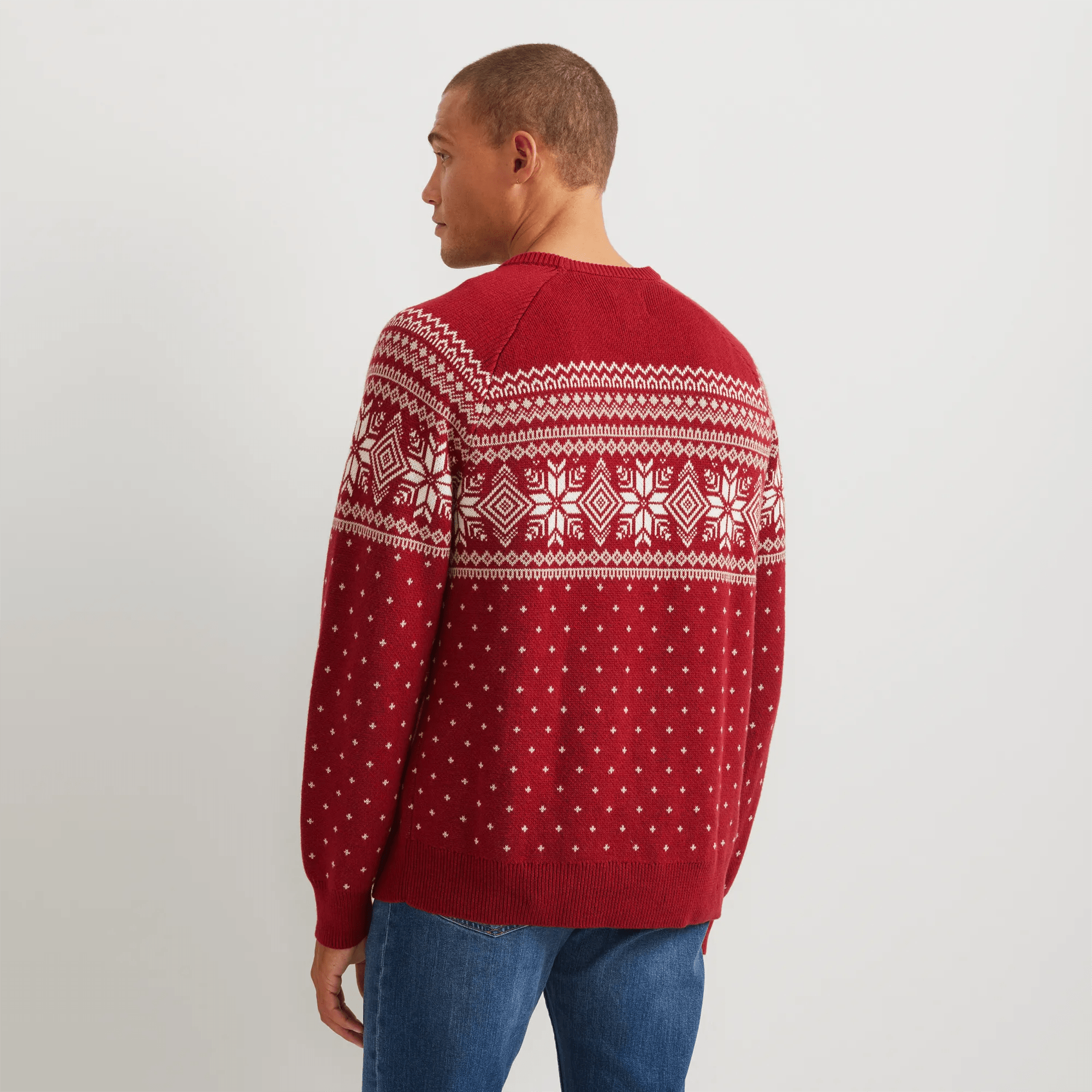 Men's Signature Fair Isle Crewneck Sweater - Snowflake - Image 2