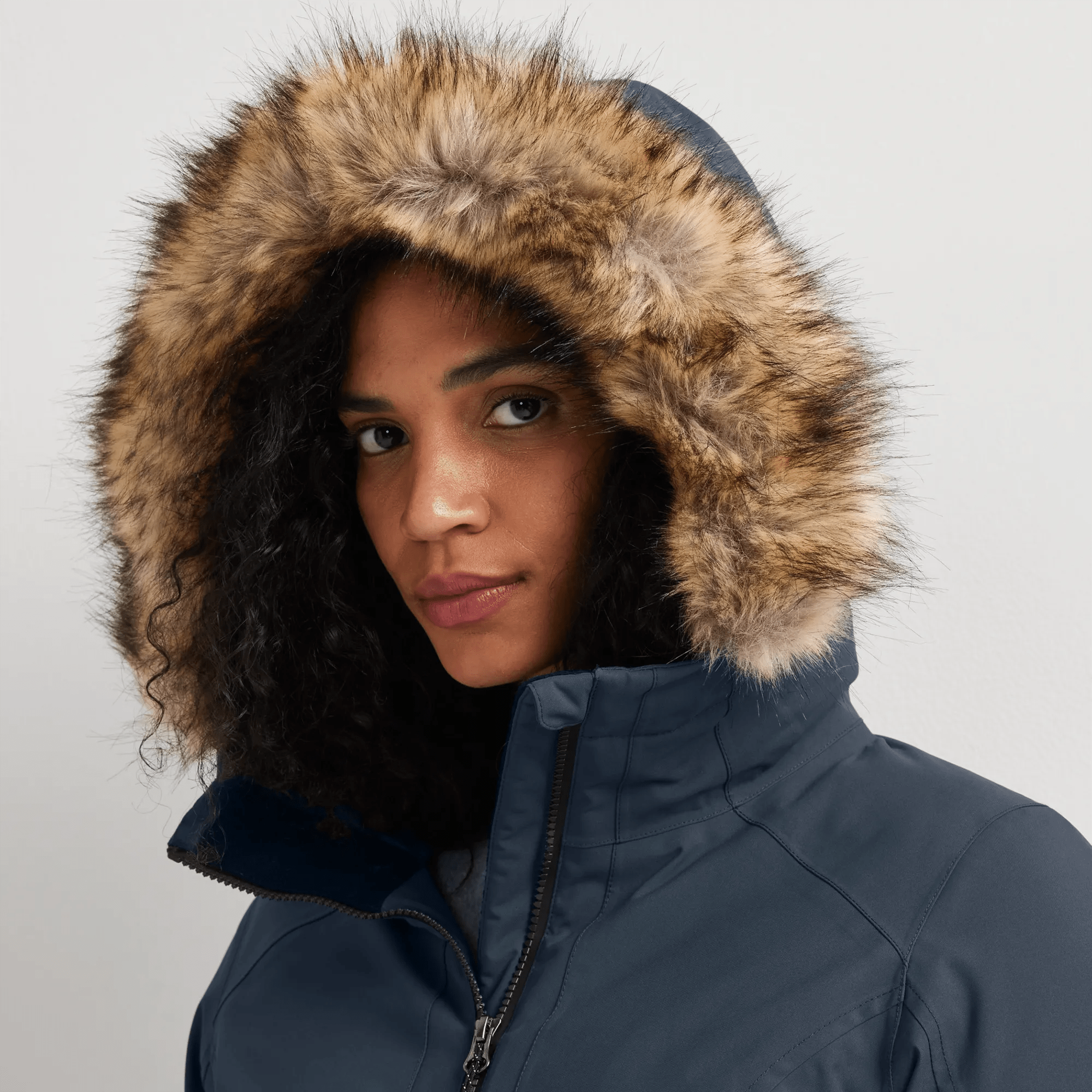 Women's Olympia Waterproof Down Hooded Stadium Coat - Image 3