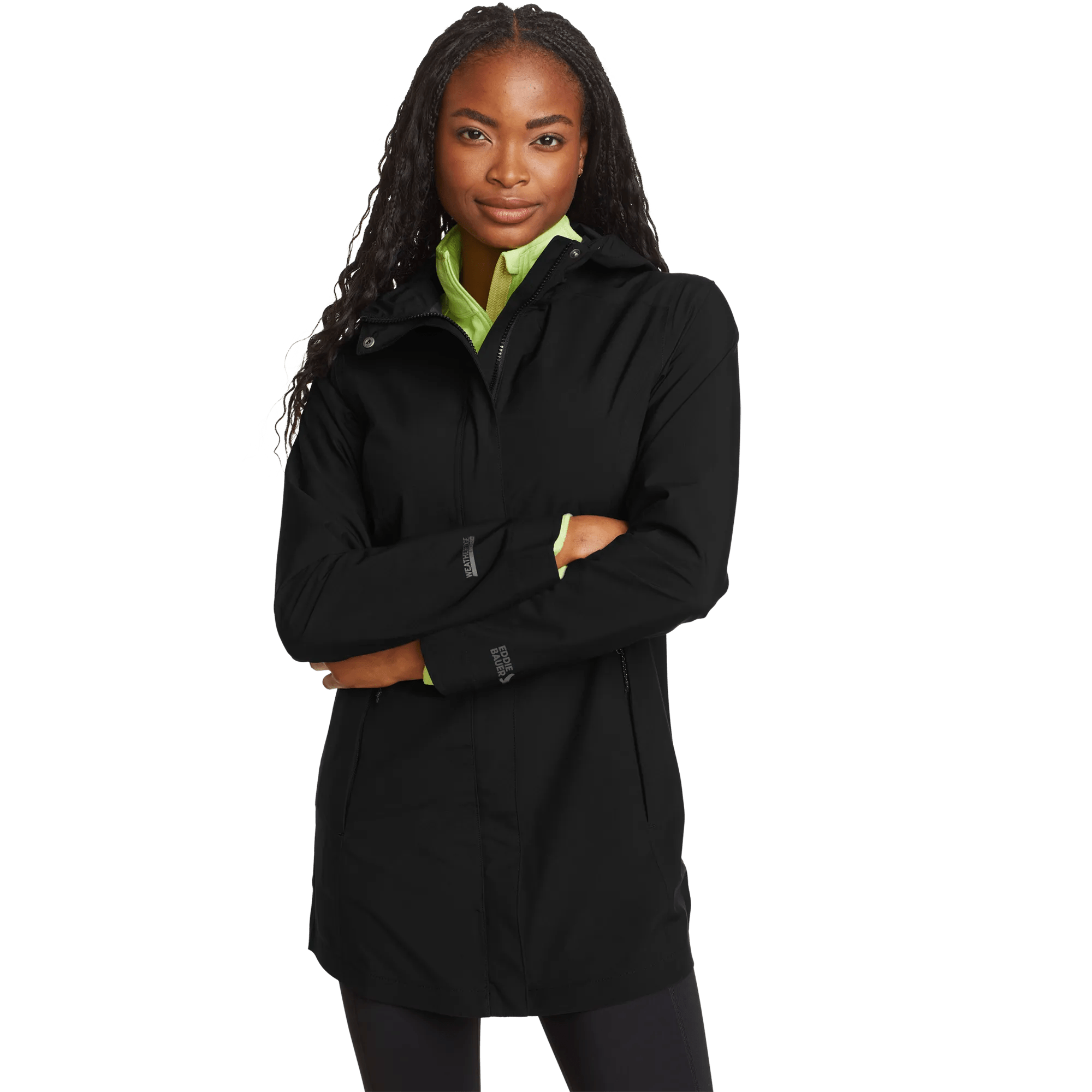 Women's Cloud Cap Waterproof Stretch Hooded Rain Parka - Image 3