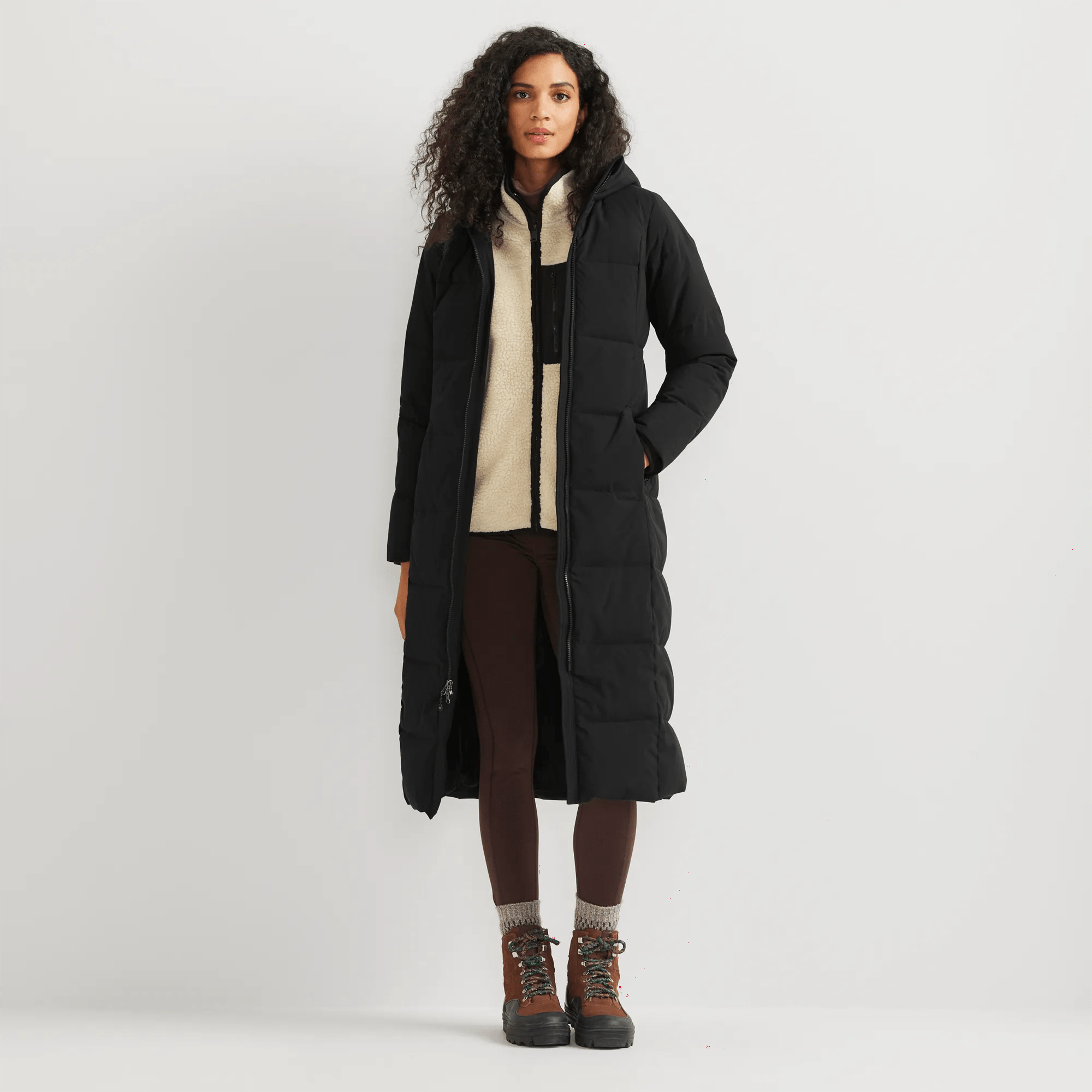 Women's Essential Down Hooded Duffle Coat - Image 3