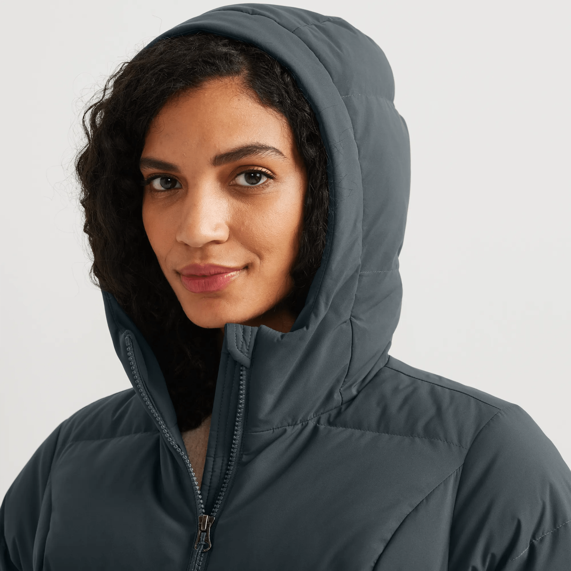 Women's Essential Down Hooded Duffle Coat - Image 3