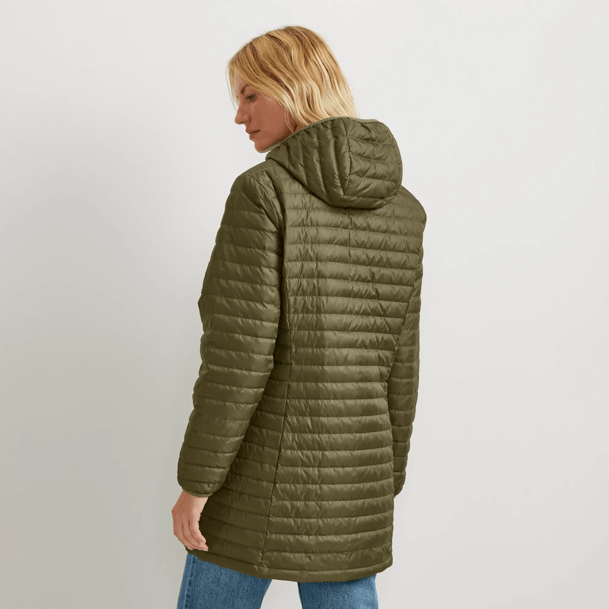 Women's Microlight Packable Down Hooded Parka - Image 2