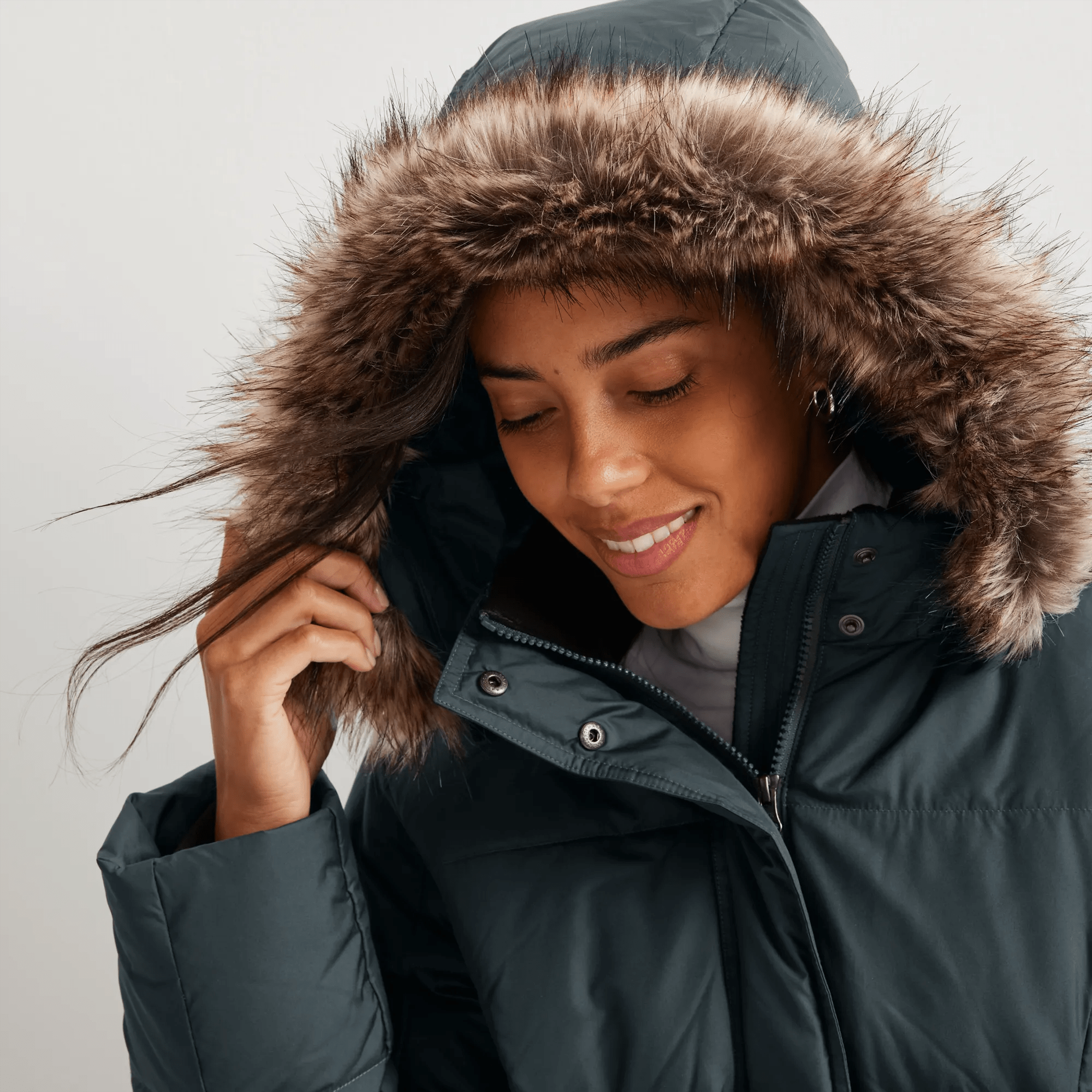 Women's Lodge Down Hooded Duffle Coat - Image 3