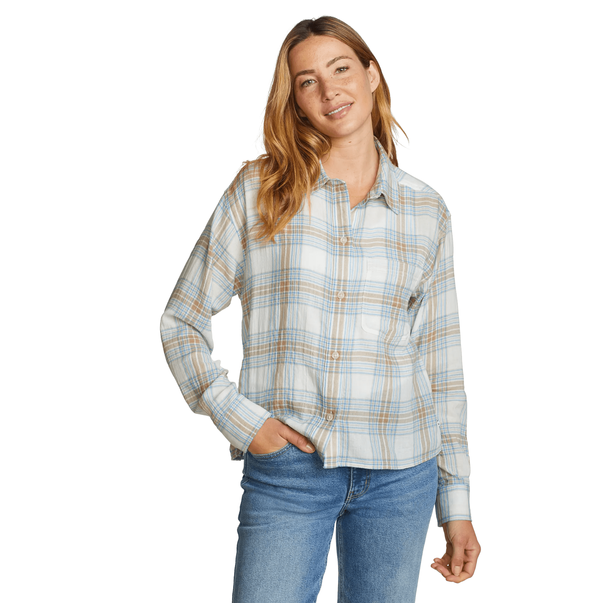 Women's High Tide Long-Sleeve Cropped Flannel - Image 3