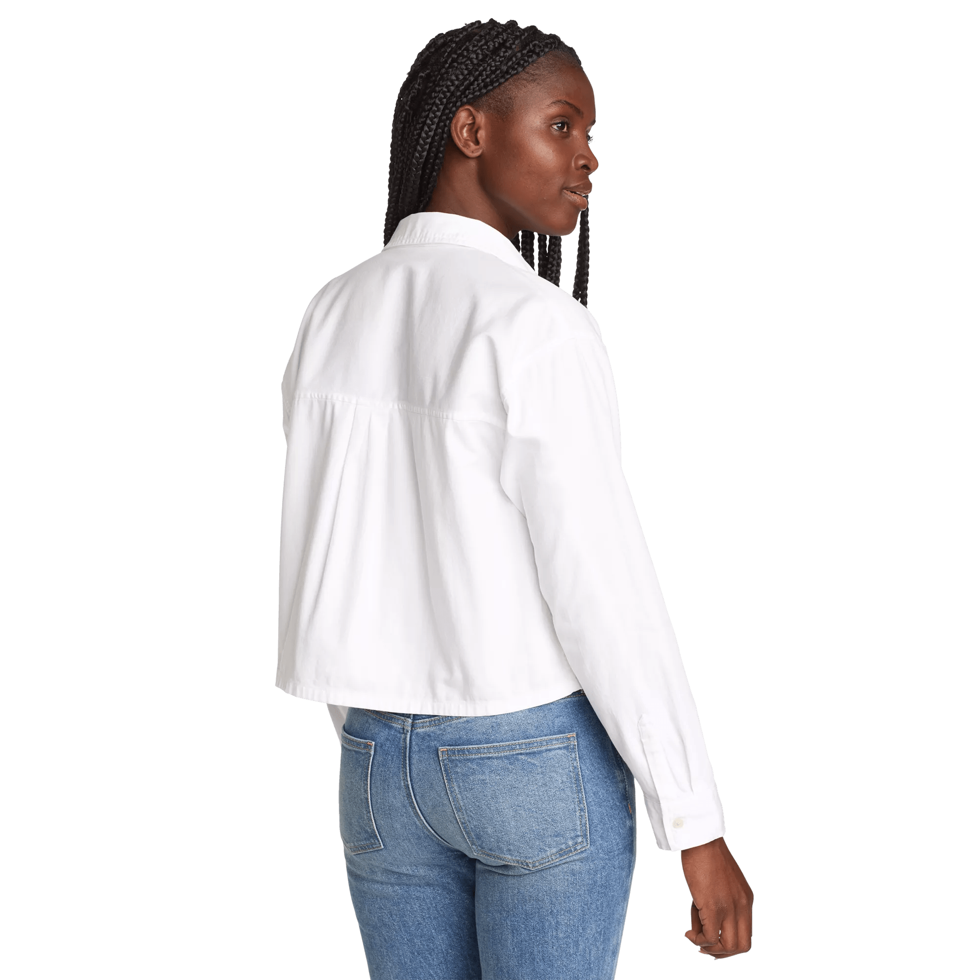 Women's Everyday Cotton Cropped Long-Sleeve Shirt - Image 2