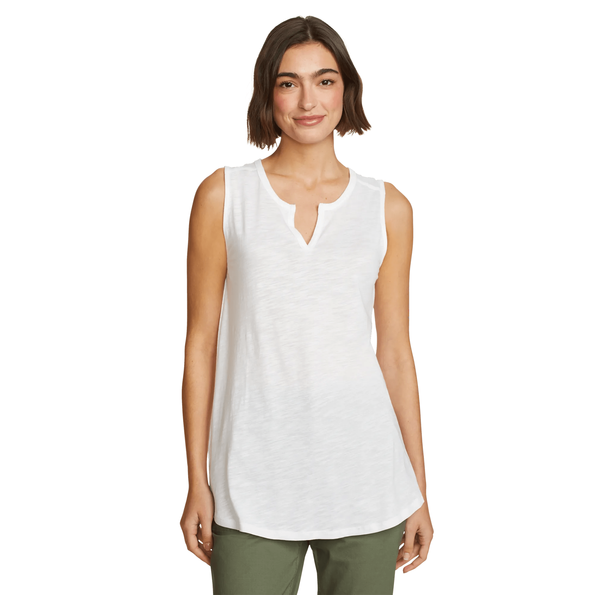 Women's Gate Check Sleeveless Split-Neck Tunic - Image 3