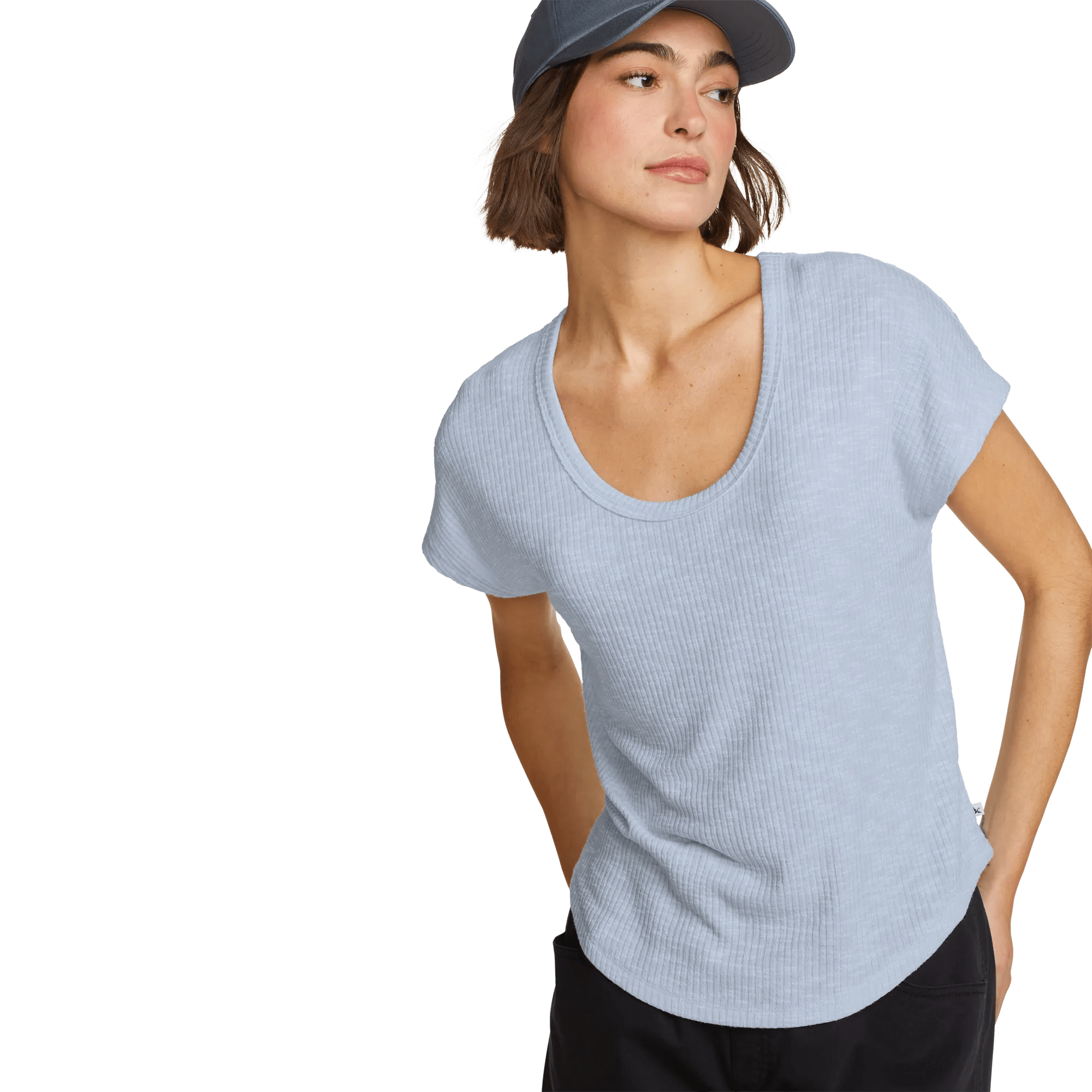 Women's Revive Ribbed Scoop-Neck T-Shirt - Image 3
