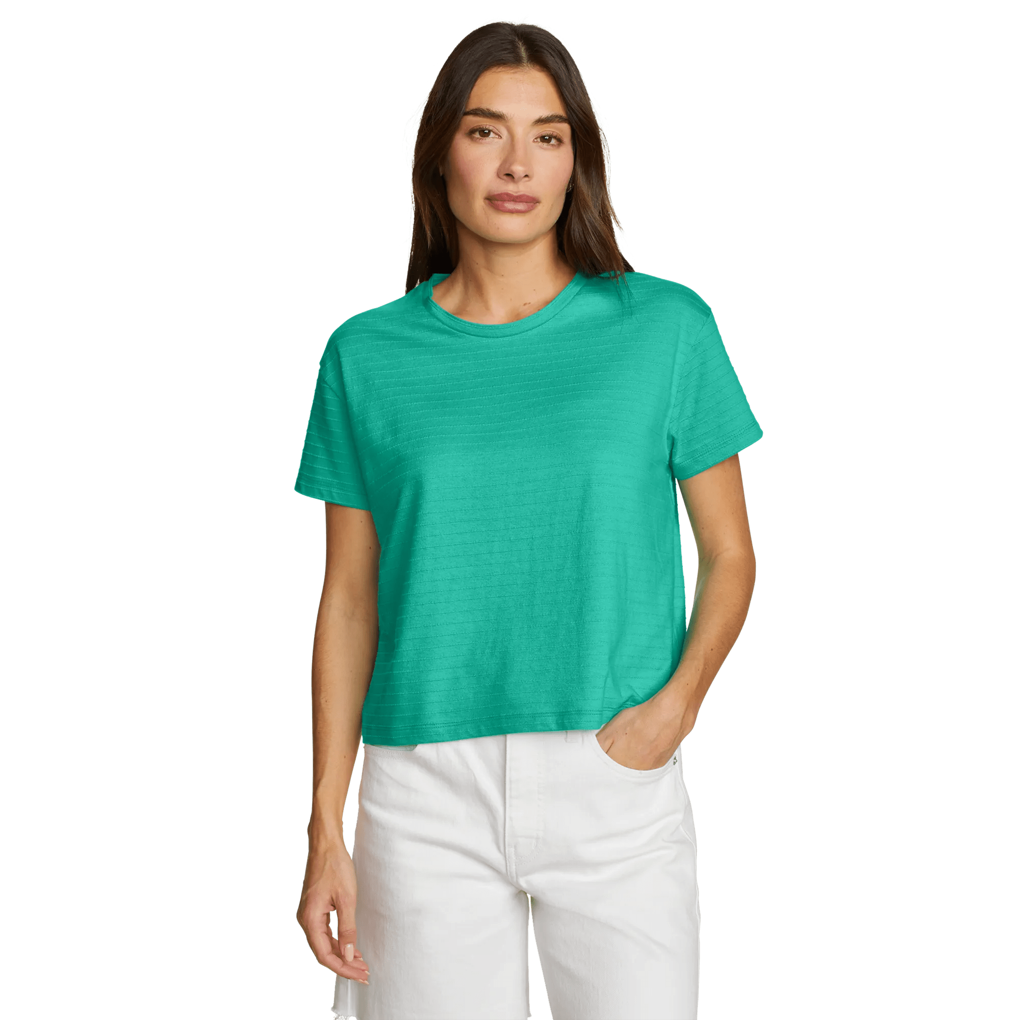 Women's Jacquard Ripple Short-Sleeve Crew - Image 3