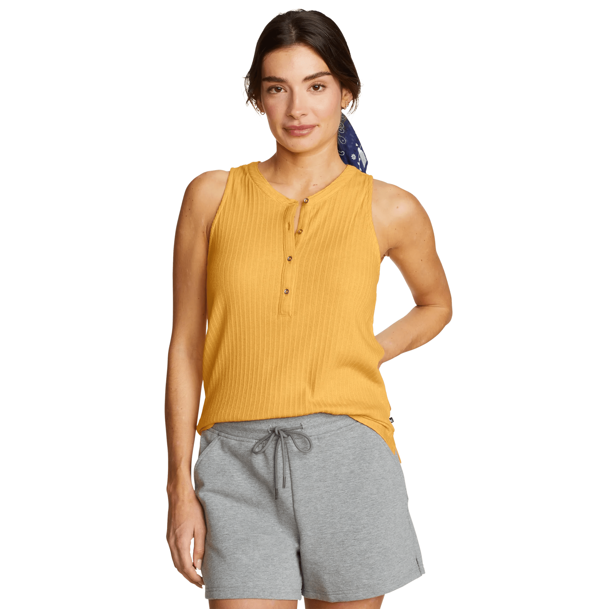 Women's Seaside Ribbed Henley Tank - Image 3