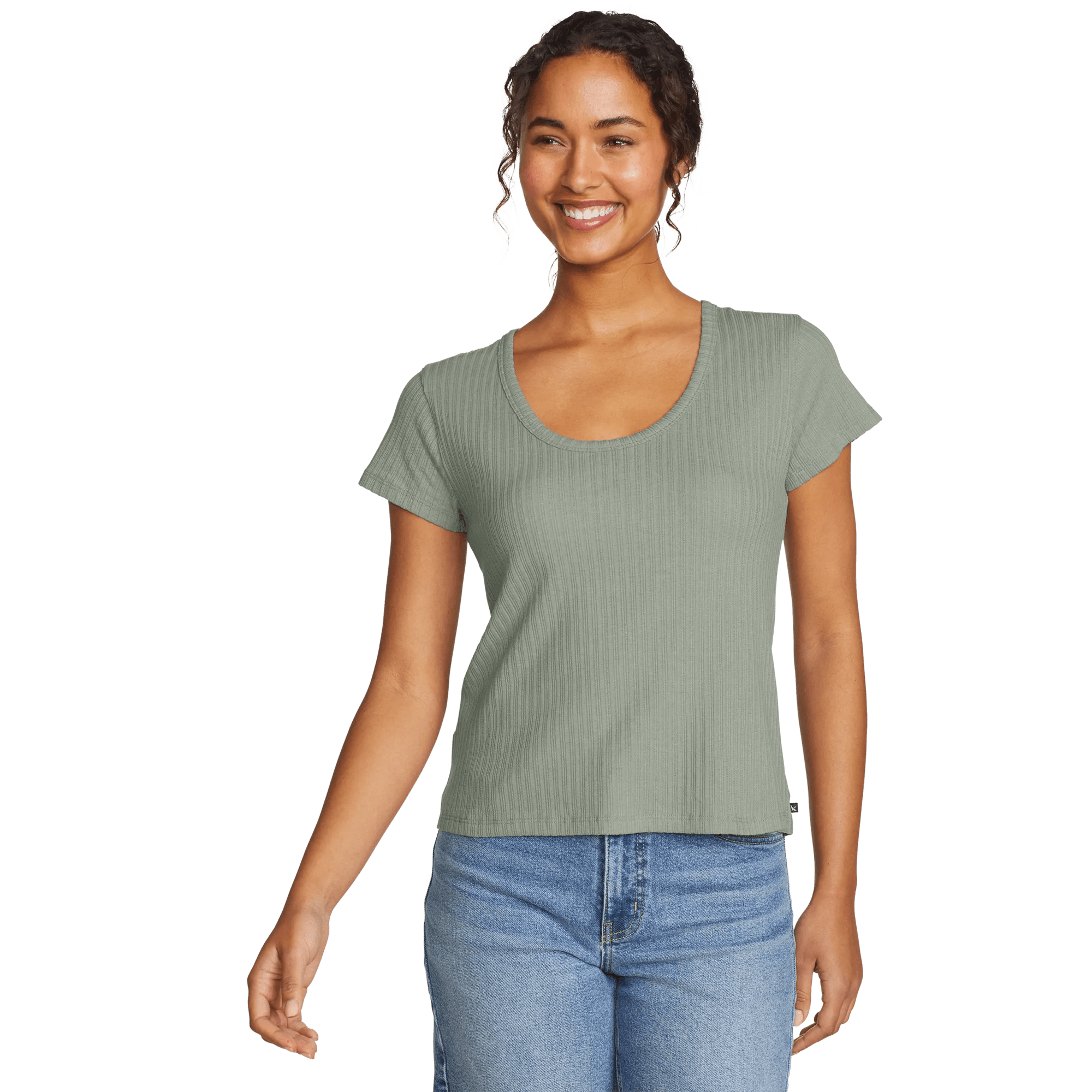 Women's Seaside Ribbed Scoop Neck T-Shirt - Image 3