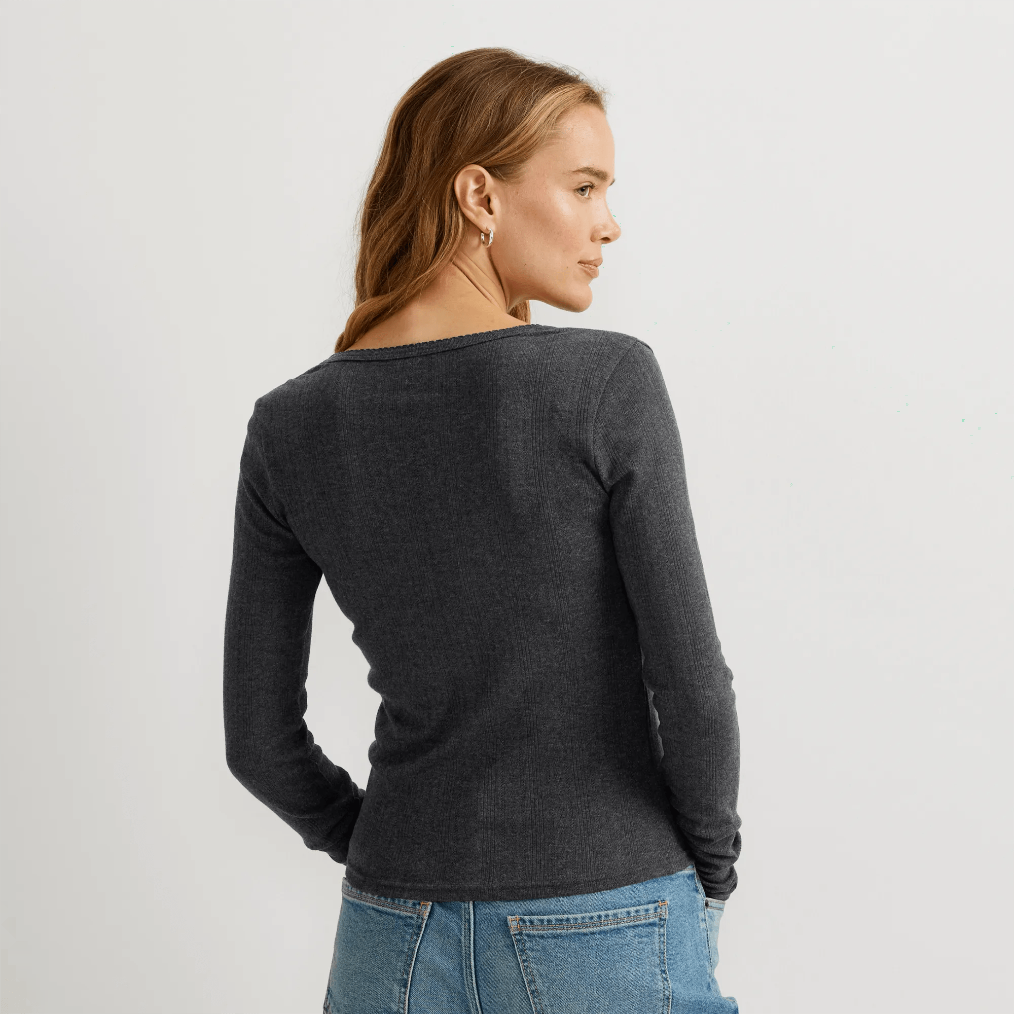 Women's Perfect Pointelle Long-Sleeve Shirt - Image 2