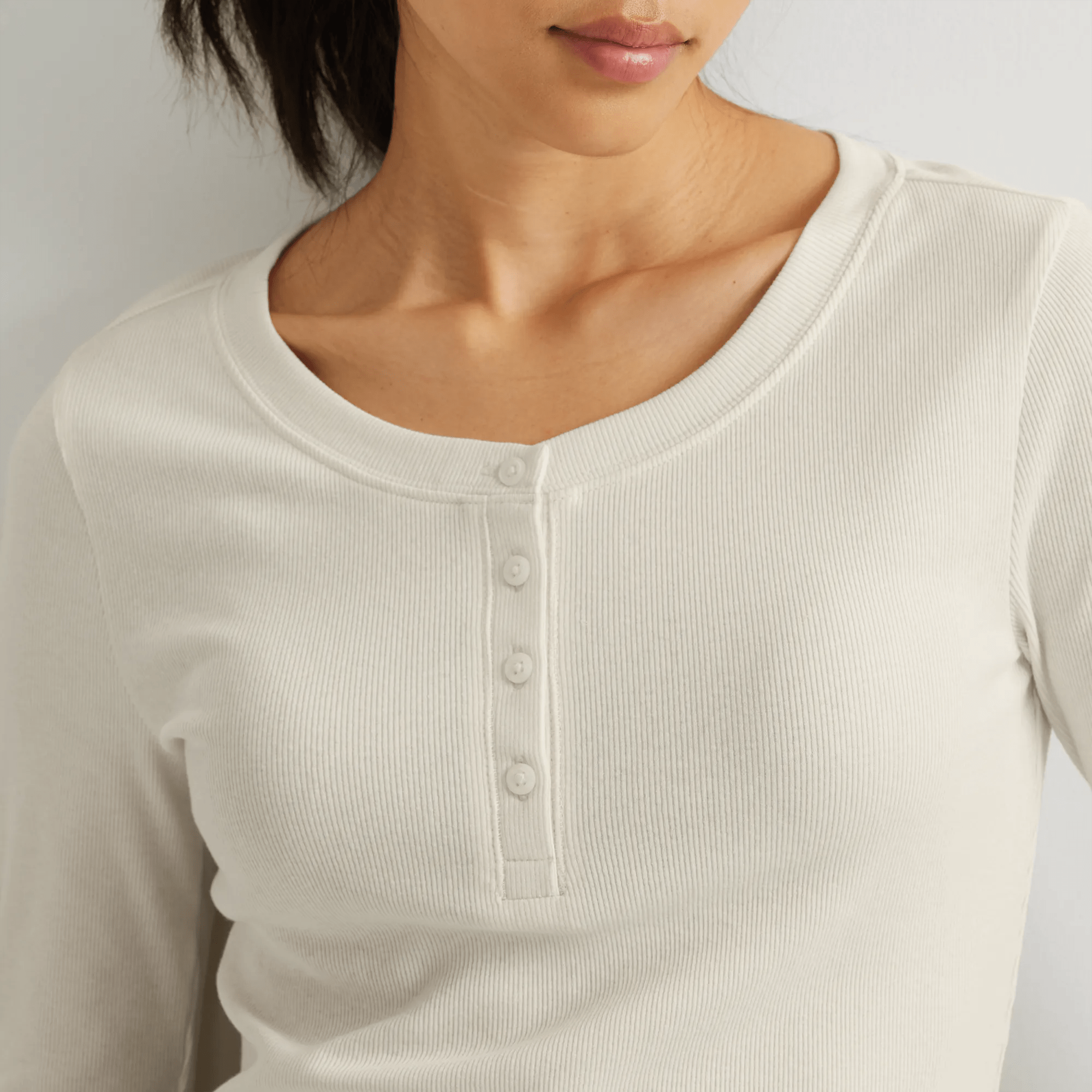 Women's Softline Ribbed Henley - Image 3