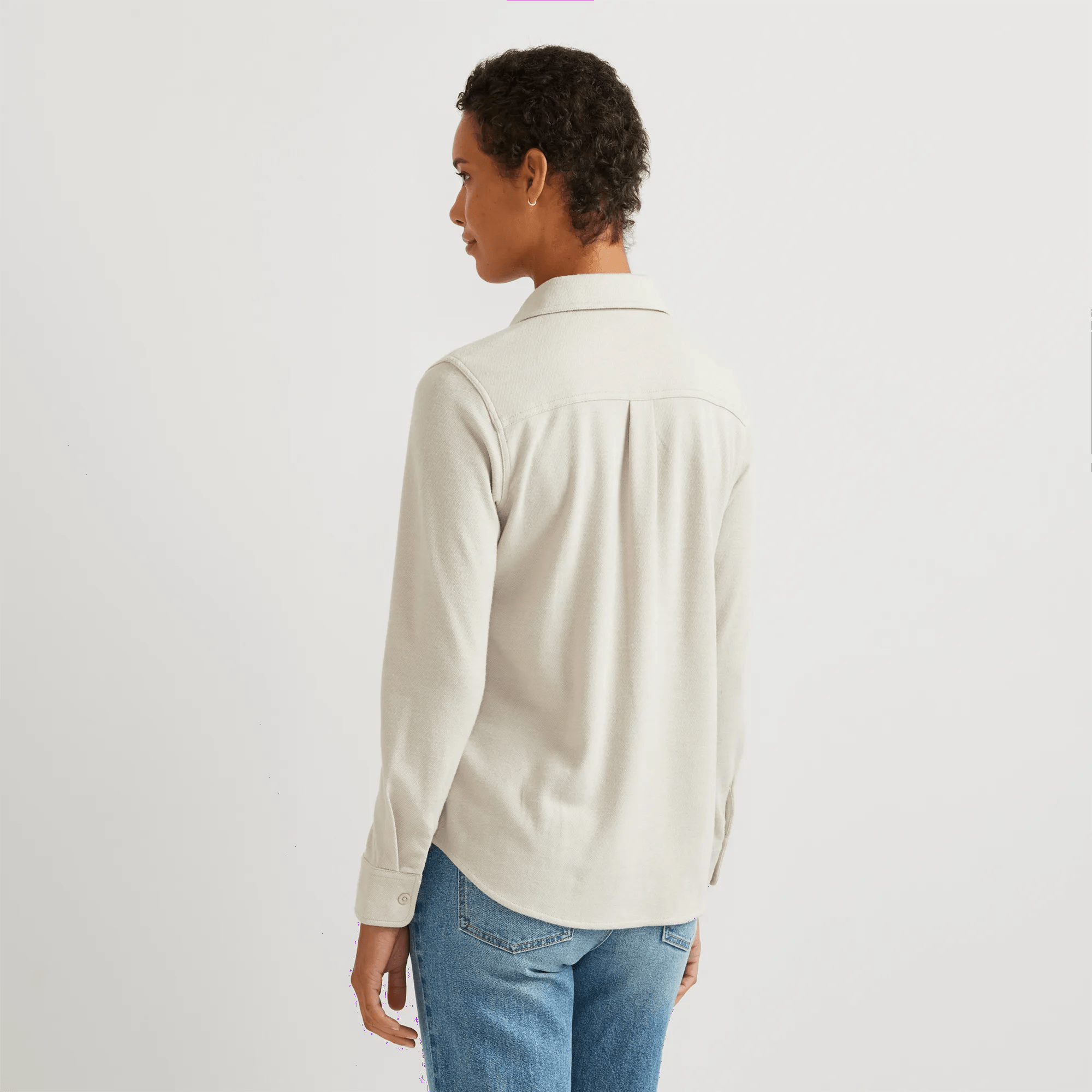 Women's Soft Knit Button-Down Shirt - Image 2