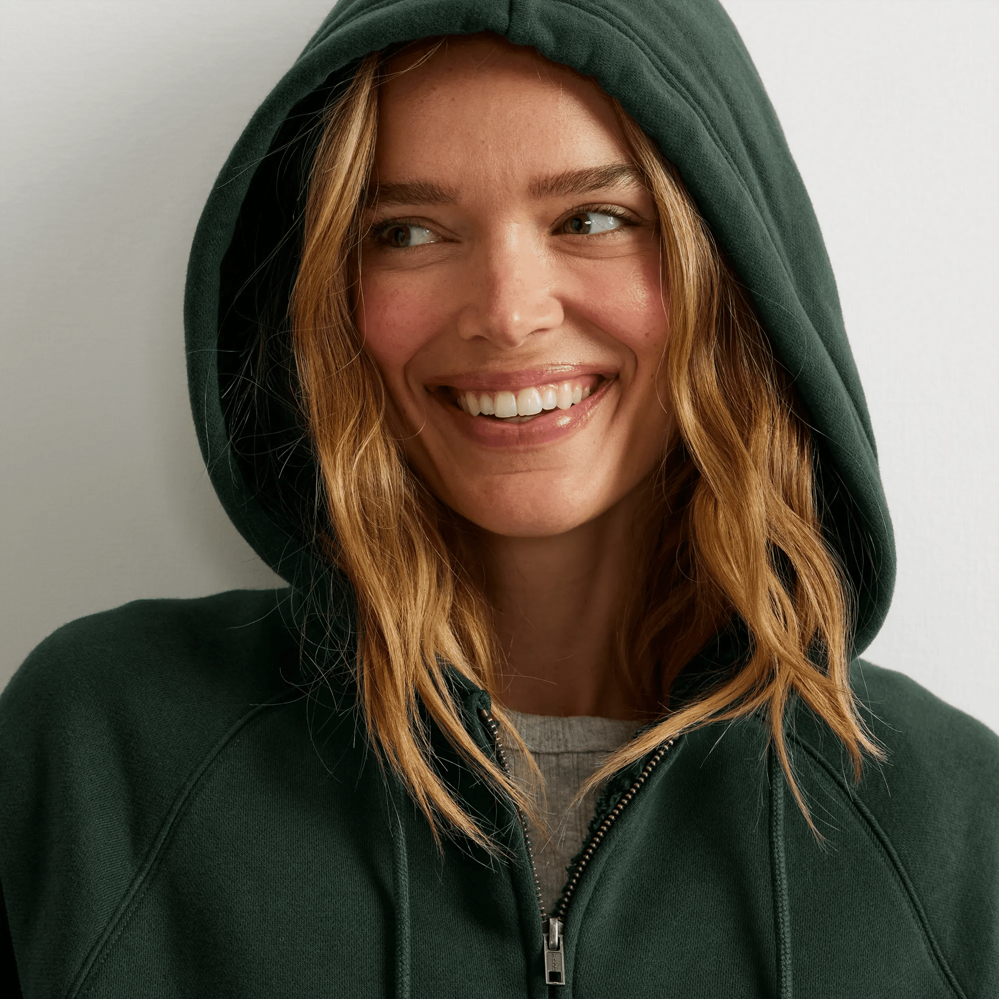 Women's Vintage Soft Faux Shearling-Lined Full-Zip Hoodie - Image 3