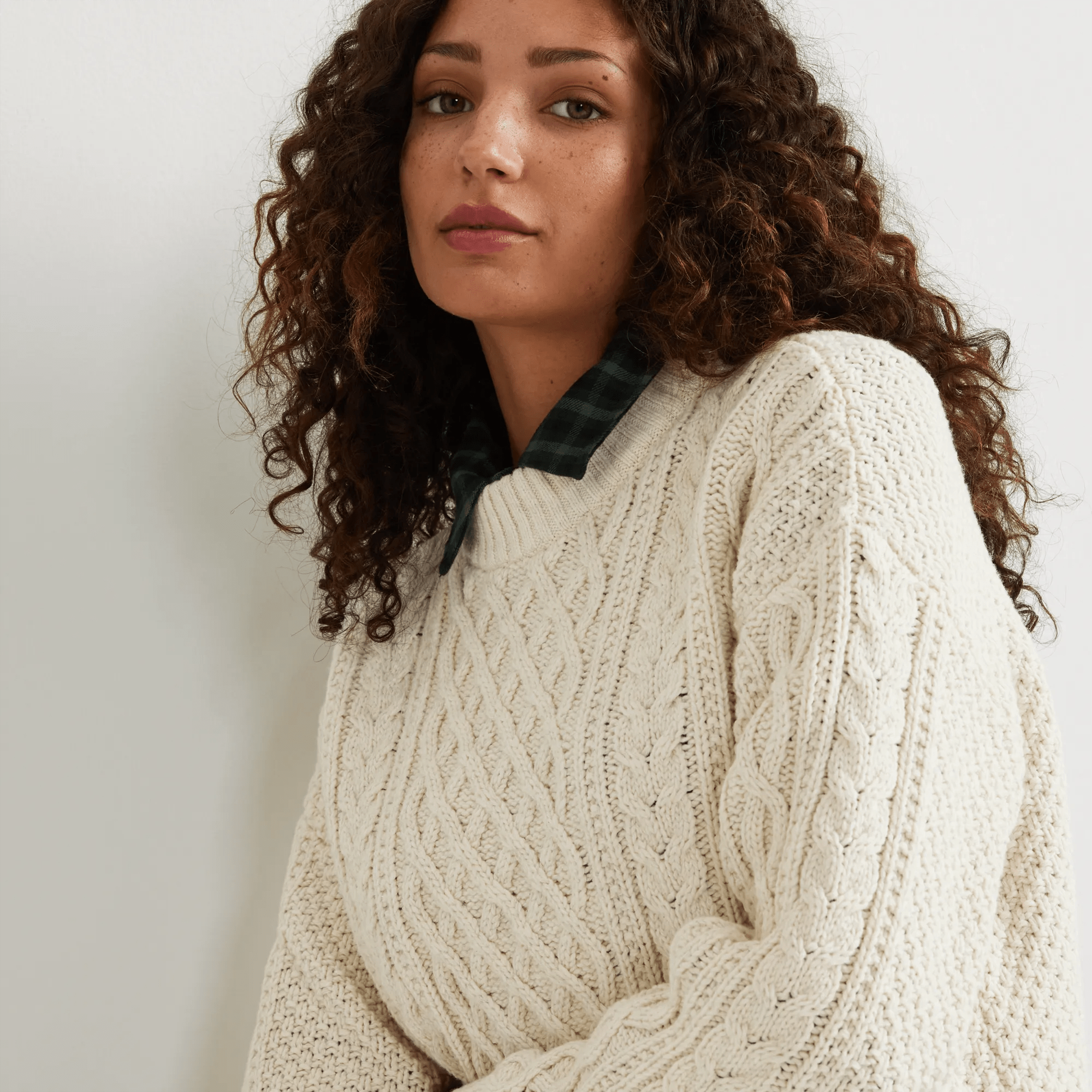 Women's Premium Heritage Cable Crew Sweater - Image 3