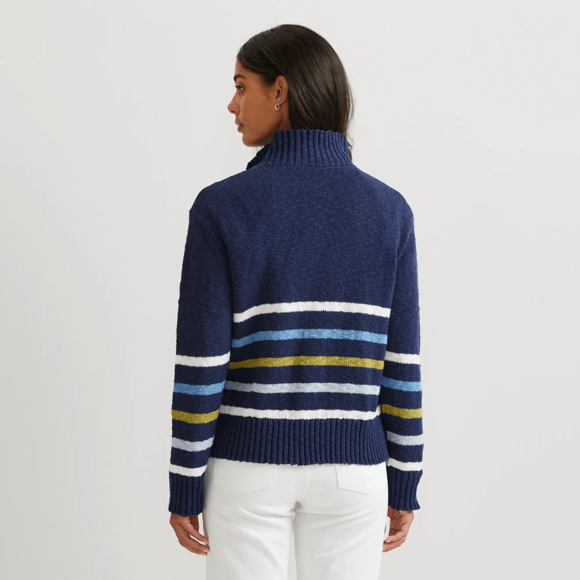 Women's Striped 1/4-Zip Sweater - Image 2