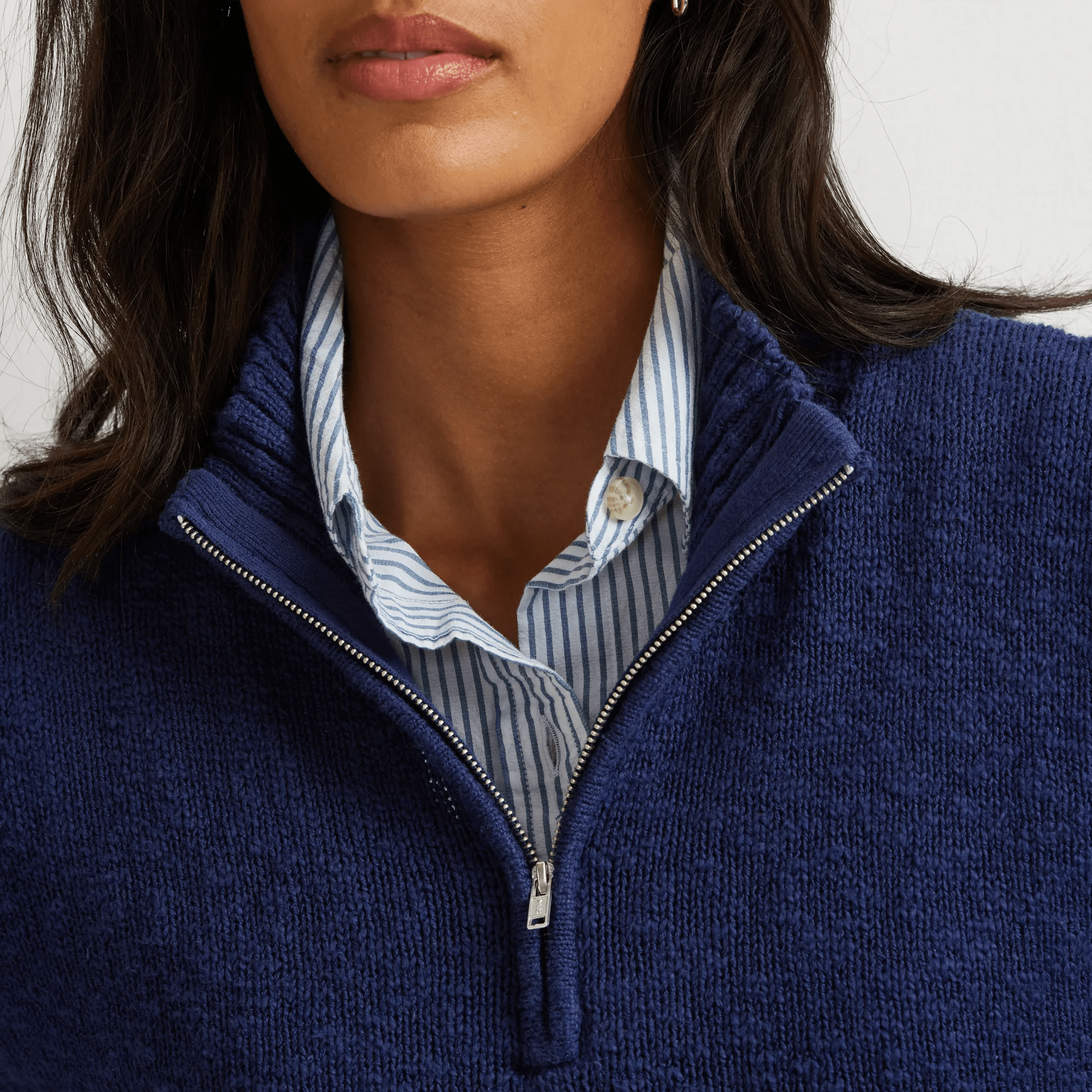 Women's Striped 1/4-Zip Sweater - Image 3