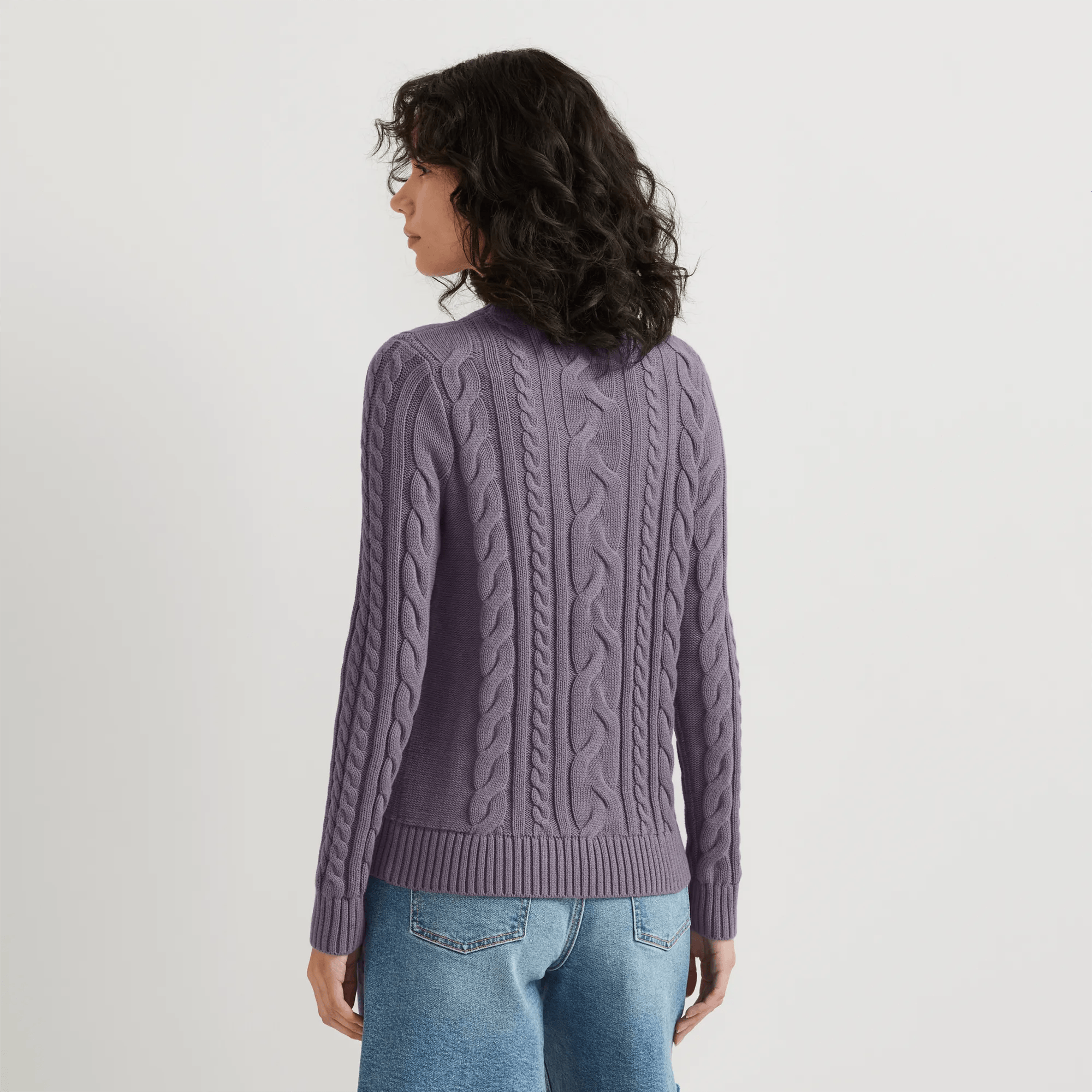 Women's Classic Cable Crew Sweater - Image 2