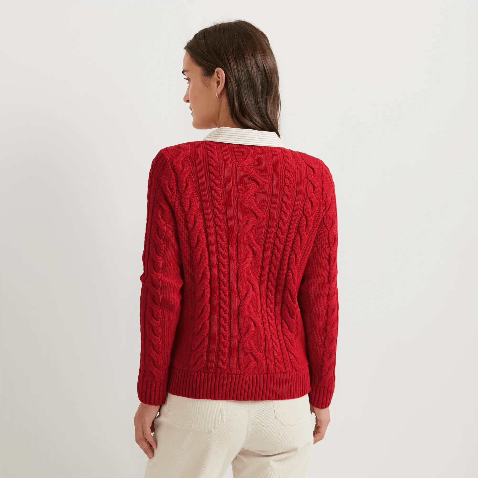 Women's Classic Cable Crew Sweater - Image 2