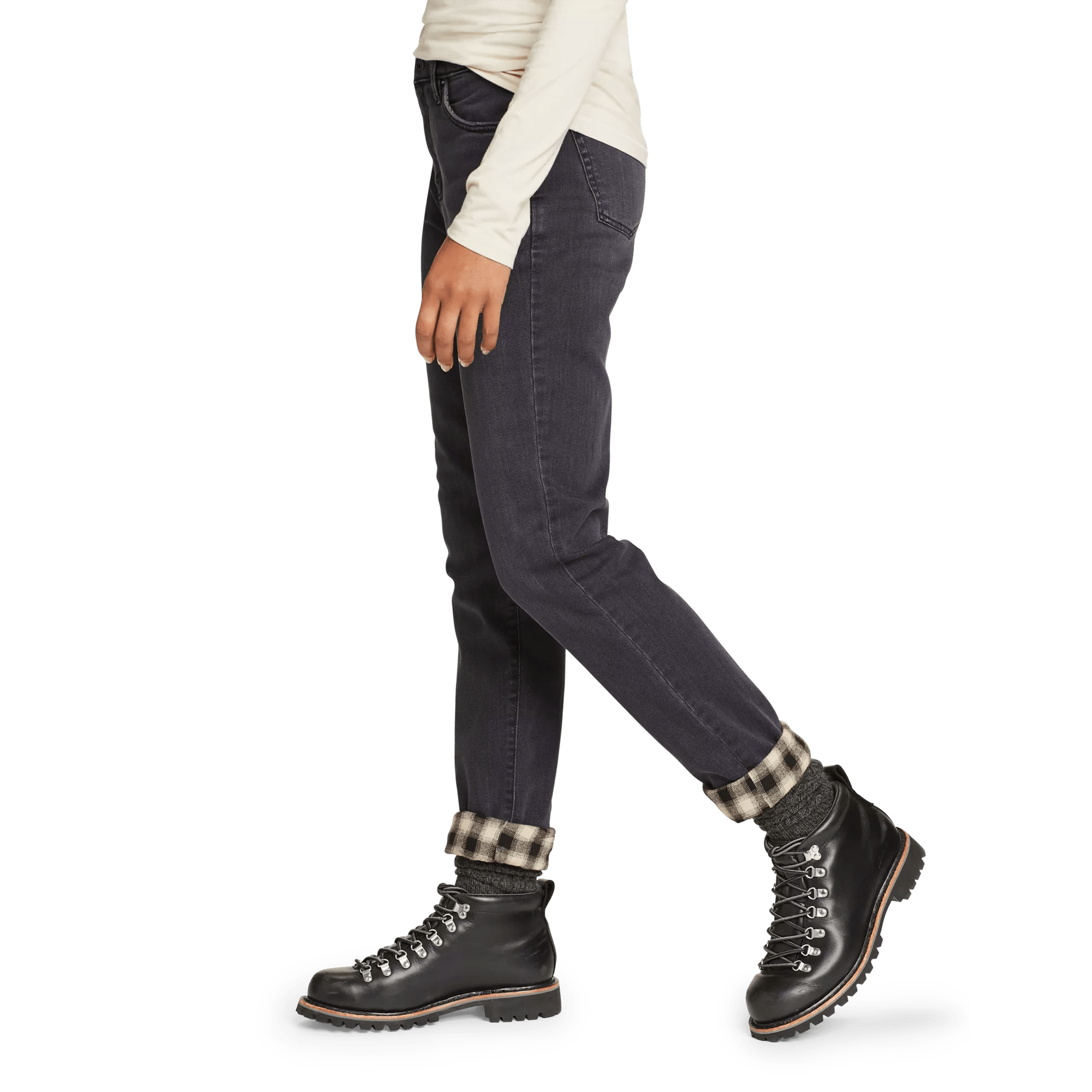 Women's Boyfriend Flannel-Lined Jeans - Image 3
