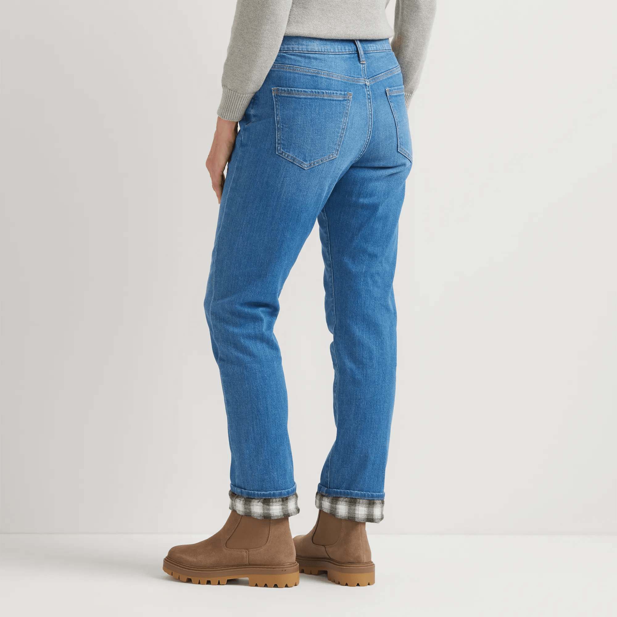 Women's Boyfriend Flannel-Lined Straight Leg Jeans - Image 2