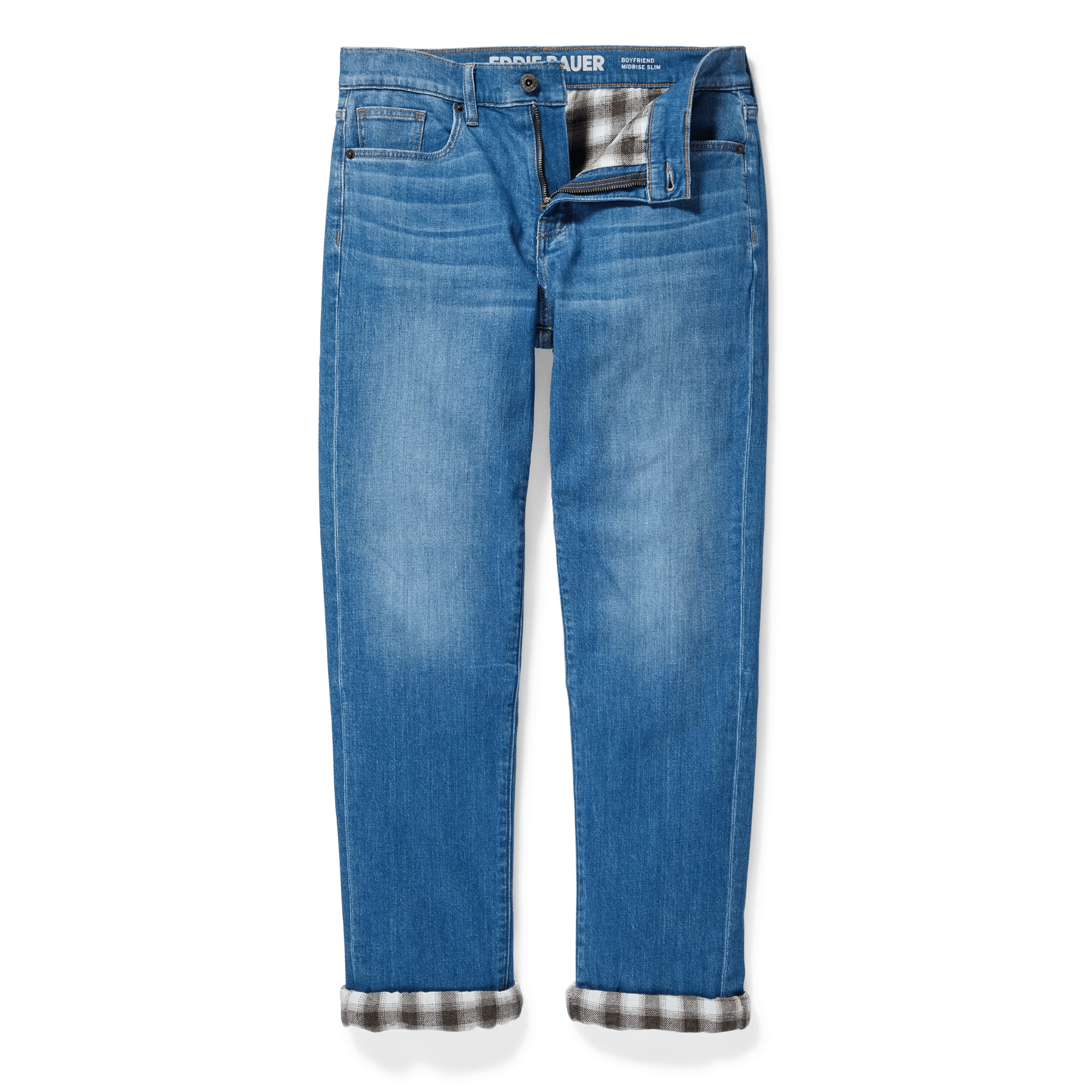 Women's Boyfriend Flannel-Lined Straight Leg Jeans - Image 4
