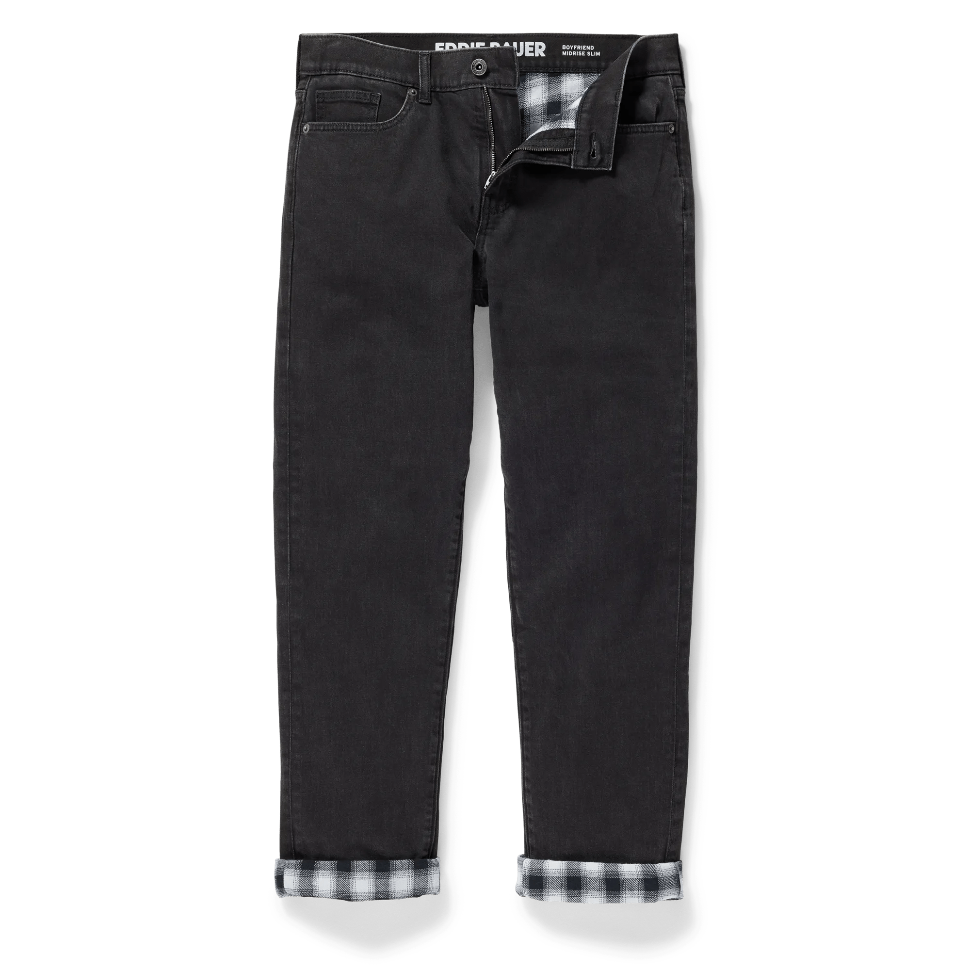 Women's Boyfriend Flannel-Lined Straight Leg Jeans - Image 4