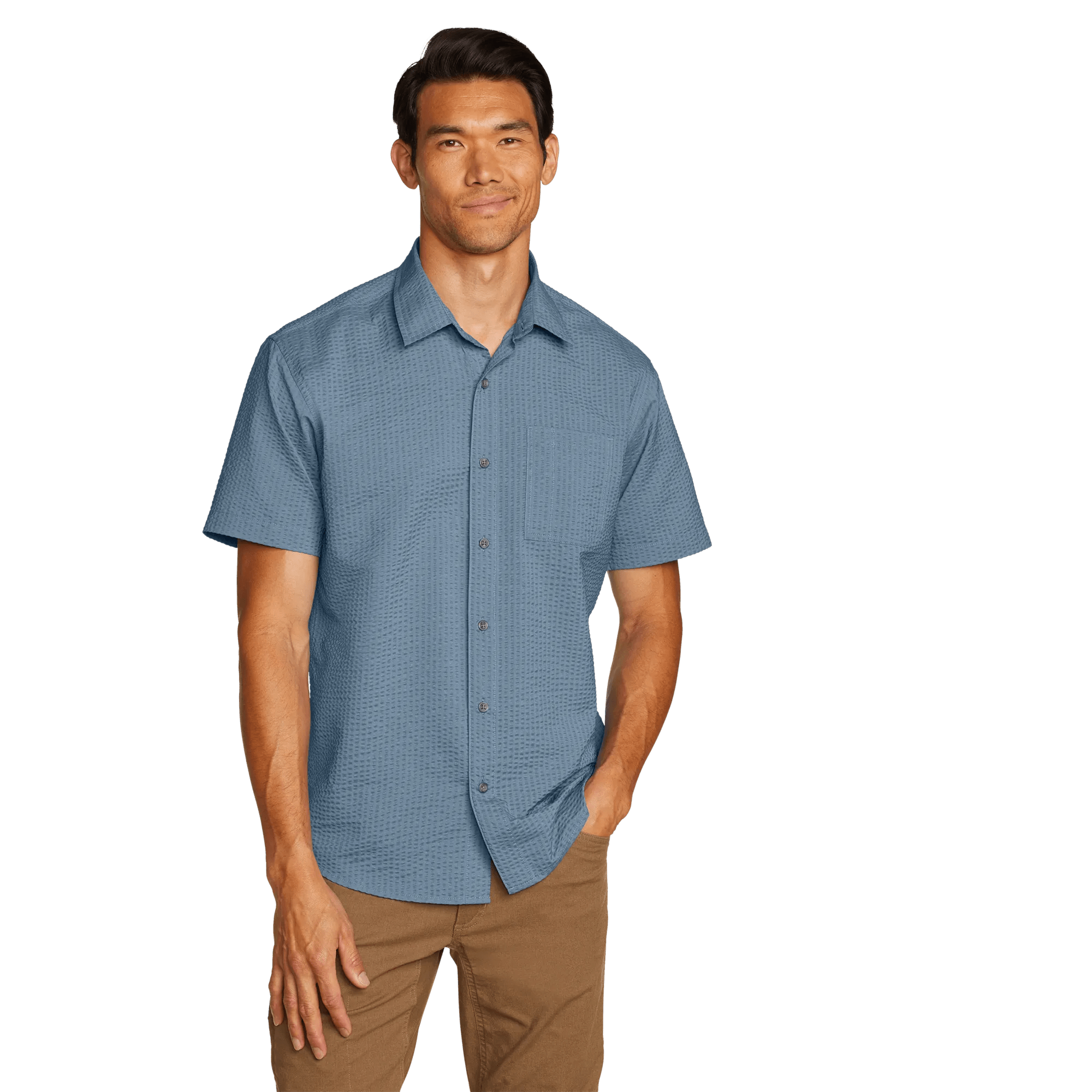 Men's Short-Sleeve Pack It 2.0 Seersucker Shirt - Image 3