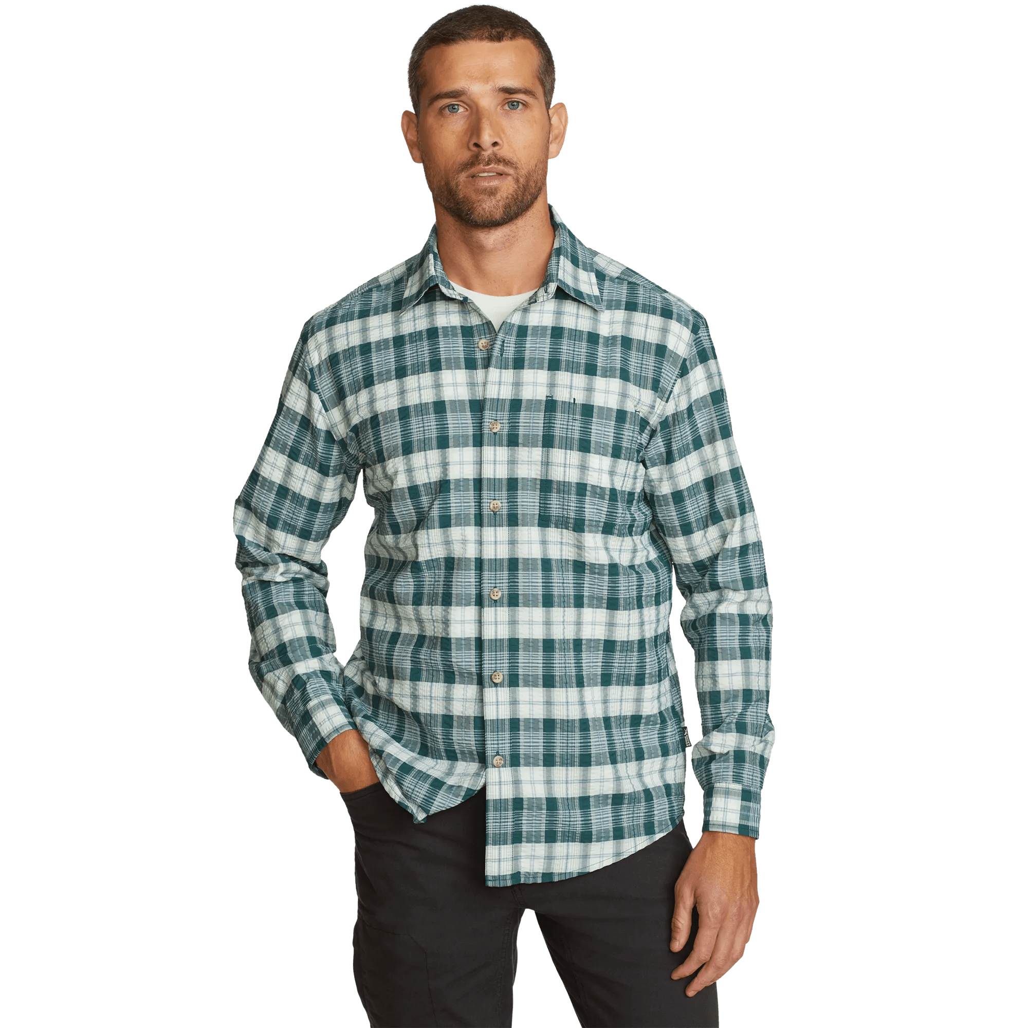 Men's Long-Sleeve Pack It 2.0 Seersucker Shirt - Image 3