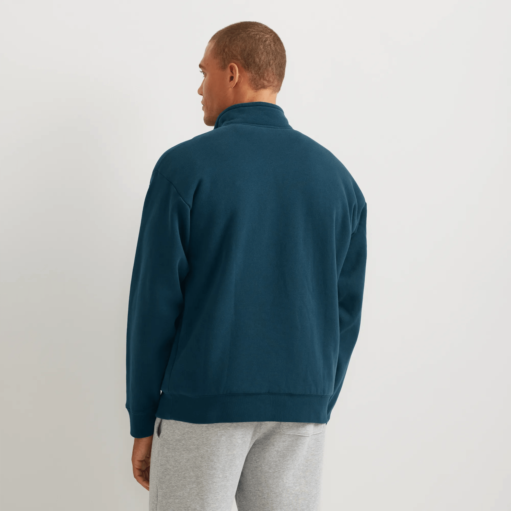 Men's Vintage Soft Faux Shearling-Lined 1/4-Zip Sweatshirt - Image 2